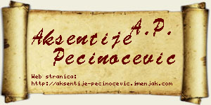 Aksentije Pečinoćević vizit kartica